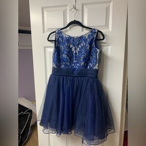 Charming Navy Kids Dress with Embroidered Details
